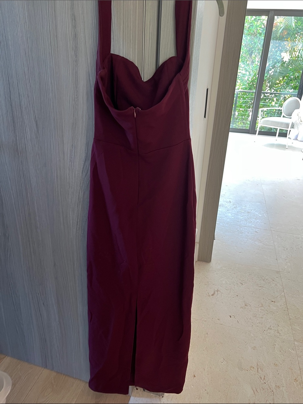 NWT REVOLVE Showpo Salome wine Halter Fitted Maxi Dress US 2 - Picture 8 of 10